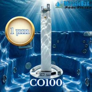 The Authentic Miraclebag© by Strausz. (CO100)  1 micron for 0-3 m³. 1-piece starter pack with valve, flexible corrugated hose,  and clamps. This is what you need for jacuzzis, hot tubs, and kids' pools. Also  ideal as a sand filter replacement. 100 cm.